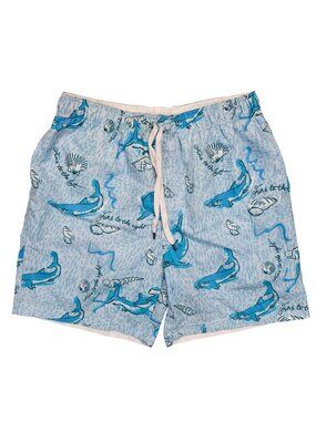 Margaritaville Fins Swim Trunks XL Men Shark Beach Outdoors